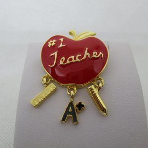REN Enamel Teacher Dangle Charm Brooch